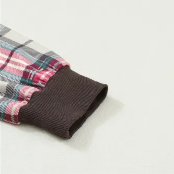 New quilted plaid raglan top - Picture 7 of 13